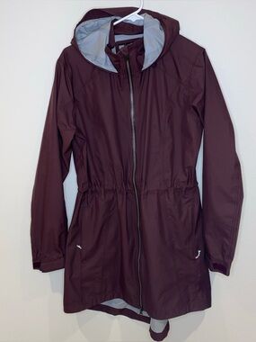 Kuhl Jet Stream Trench Coat Lightweight Packable Purple Plum Women's Size XL